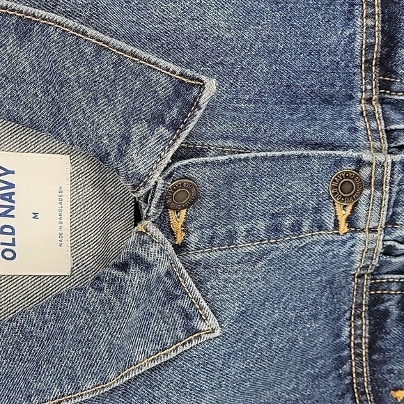 Old Navy Womens Cropped Jean Jacket 100% Cotton Denim Size M - Picture 7 of 10